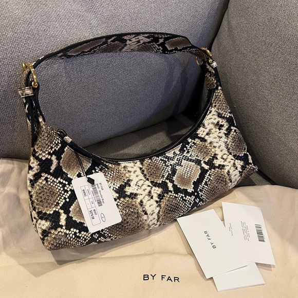 NEW By Far Leather Snakeskin Pattern Y2K Style Shoulder Bag - Picture 2 of 13